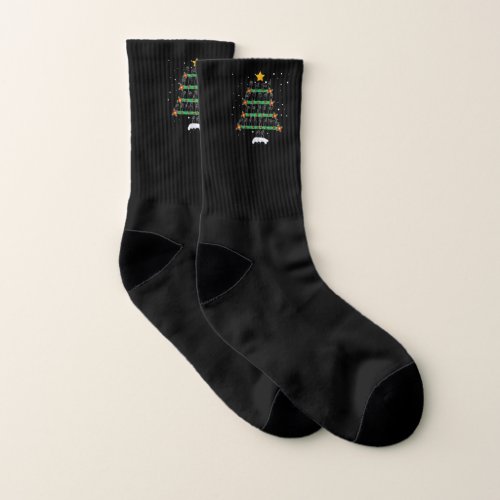 Funny ASL Christmas Tree Sign Language Xmas Deaf P Socks