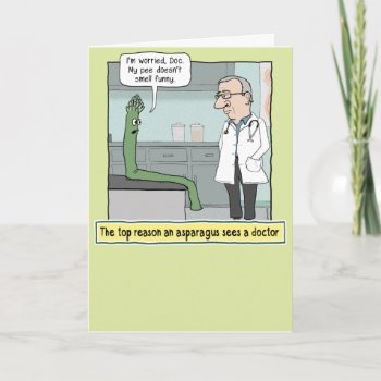 Funny Asparagus Pee Smell Get Well Soon Card by chuckink at Zazzle