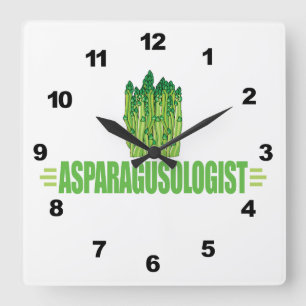 Funny Asparagus Square Wall Clock