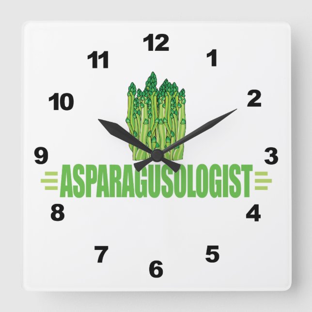 Funny Asparagus Square Wall Clock (Front)