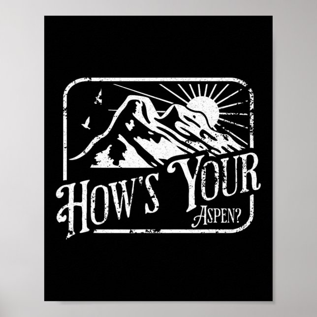 Funny Aspen Colorado Ski Skiing How's Your Aspen  Poster (Front)