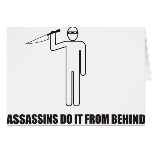 Funny - Assassins do it from behind Cards (Front Horizontal)