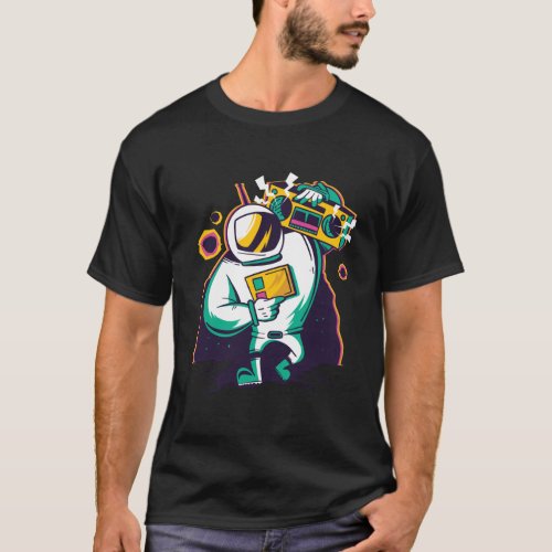 FUNNY ASTRONAUT BOOMBOX  DESIGN Classic  T_Shirt