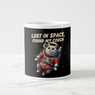 Funny Astronaut Cat Mug: Lost in Space Giant Coffee Mug