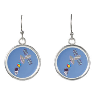 funny astronaut earrings