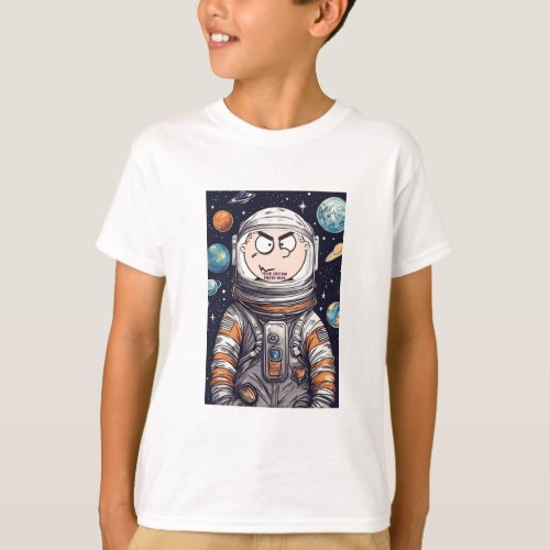 Funny Astronaut Face Cut Out Tee  Custom Photo  T_Shirt