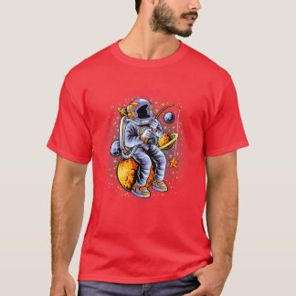 Funny Astronaut Fishing Stars In Space Cosmos Astr T-Shirt