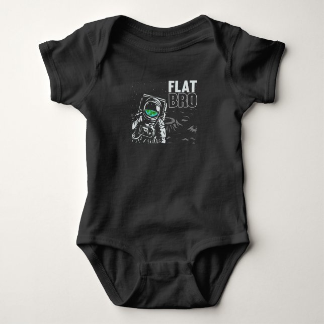 Funny Astronaut Flat Earth Conspiracy Theory Humor Baby Bodysuit (Front)
