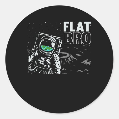Funny Astronaut Flat Earth Conspiracy Theory Humor Classic Round Sticker