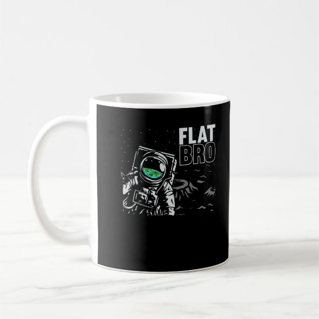 Funny Astronaut Flat Earth Conspiracy Theory Humor Coffee Mug (Left)