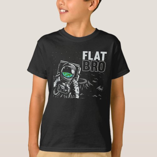 Funny Astronaut Flat Earth Conspiracy Theory Humor T_Shirt