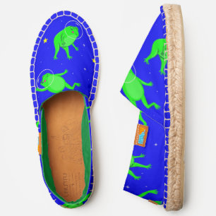 funny astronaut frogs space blue espadrilles
