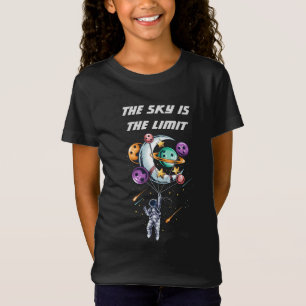 Funny Astronaut Holding a Balloon of Planets T-Shirt