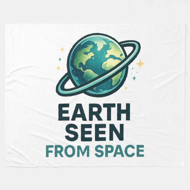 Funny Astronaut Planets Fleece Blanket (Front (Horizontal))