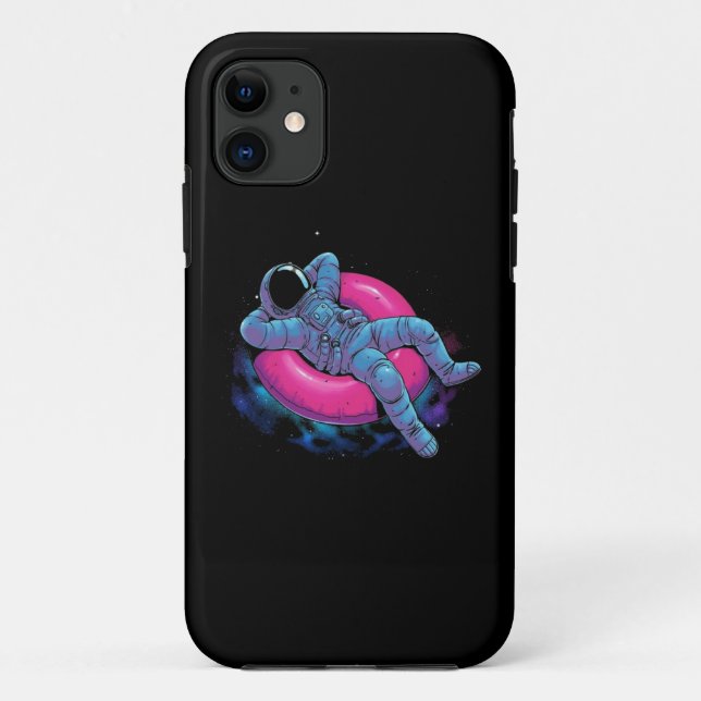Funny Astronaut riding donut Case-Mate iPhone Case (Back)