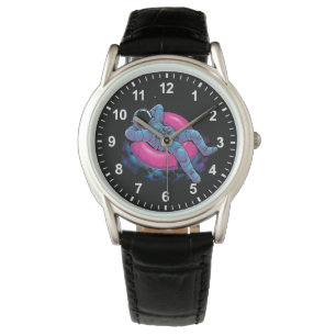 Funny Astronaut riding donut  Watch
