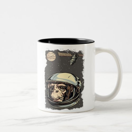 Funny Astronaut Space Monkey Two_Tone Coffee Mug