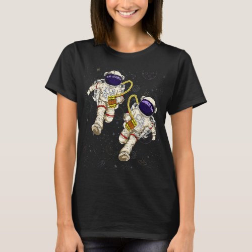 Funny Astronauts Beer Drinking Scientist Outer Spa T_Shirt
