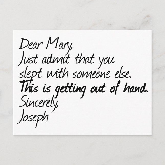 Funny atheist design postcard (Front)