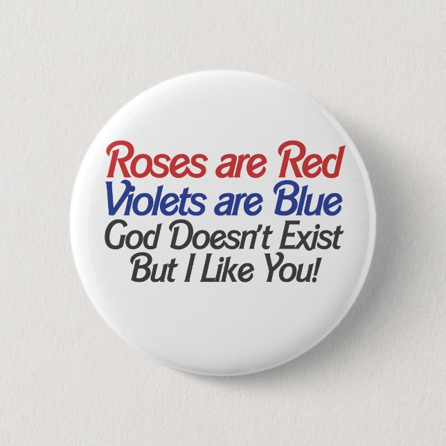 Funny Atheist Valentines Day Humor Pinback Button (Front)