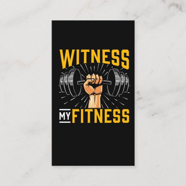 Funny Athlete Gym Workout Dumbbell Humor Business Card (Front)