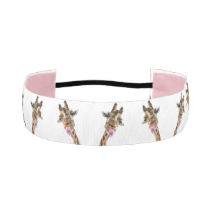 Funny Athletic Headband with Playful Giraffe
