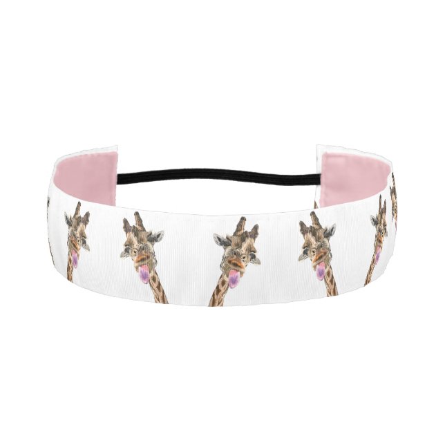 Funny Athletic Headband with Playful Giraffe (Front)