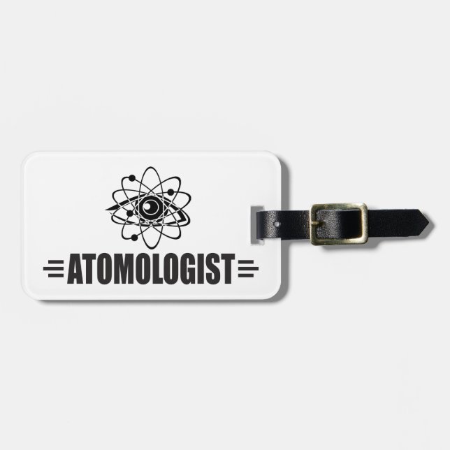Funny Atom Luggage Tag (Front Horizontal)