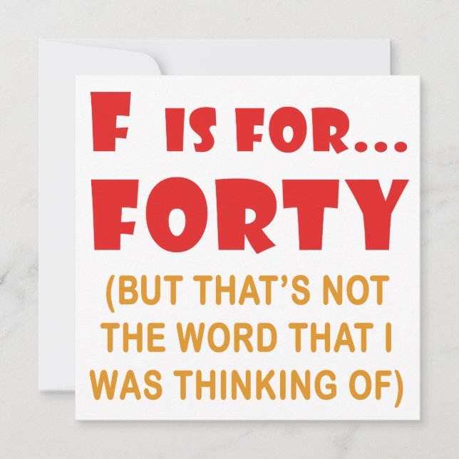 Funny Attitude 40th Birthday Gag Gifts Card (Front)