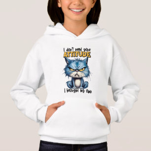 Funny attitude cat word art hoodie
