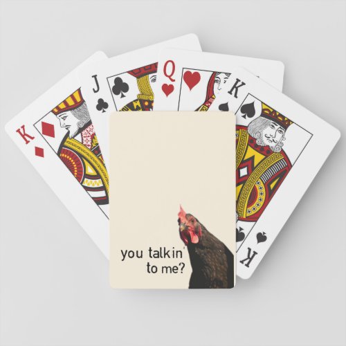 Funny Attitude Chicken Playing Cards