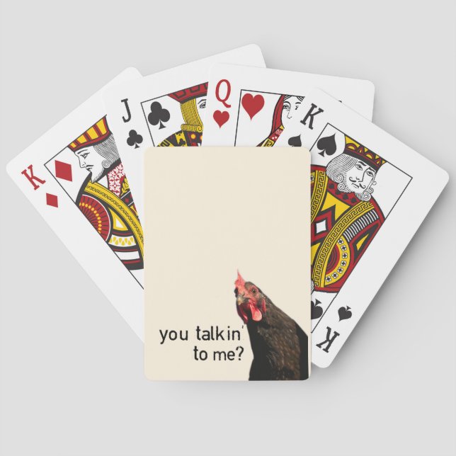 Funny Attitude Chicken Poker Cards (Back)