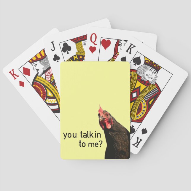 Funny Attitude Chicken Poker Cards (Back)
