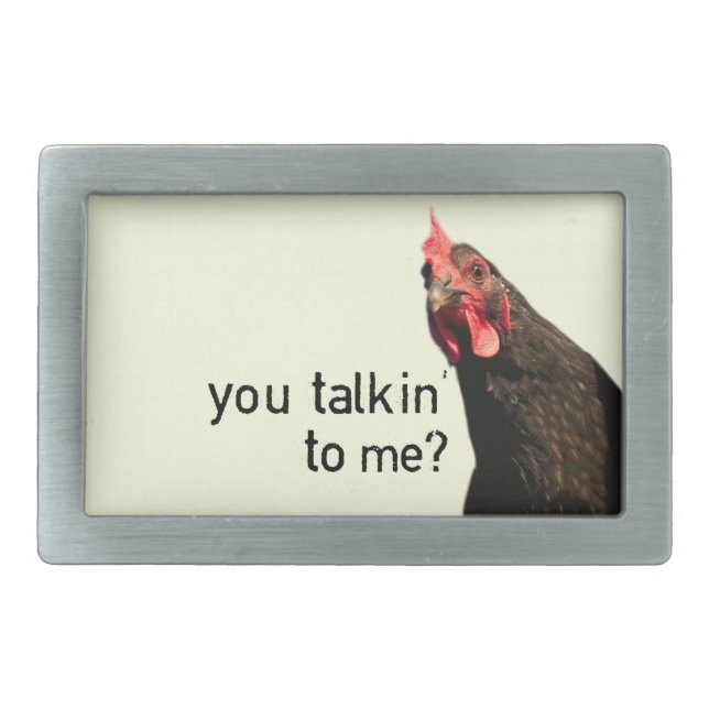Funny Attitude Chicken Rectangular Belt Buckle (Front)