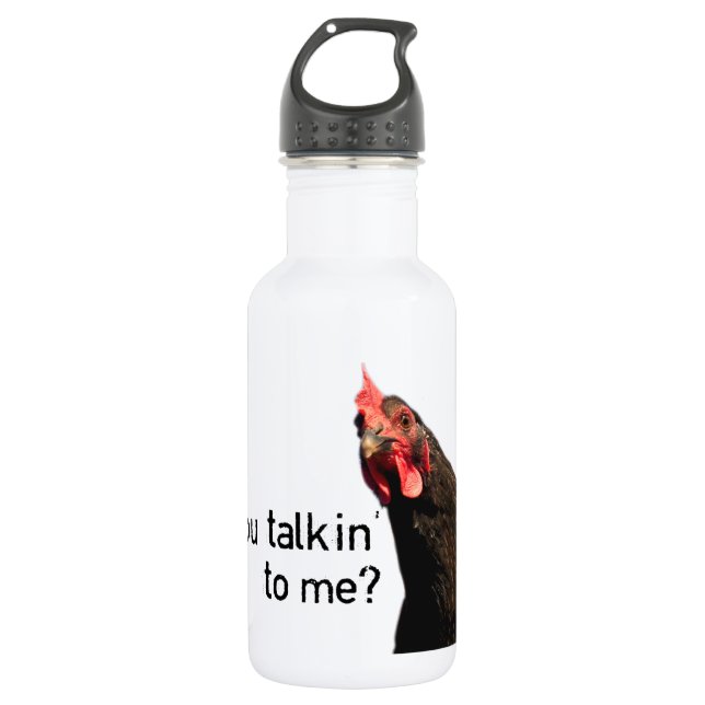 Funny Attitude Chicken Water Bottle (Front)