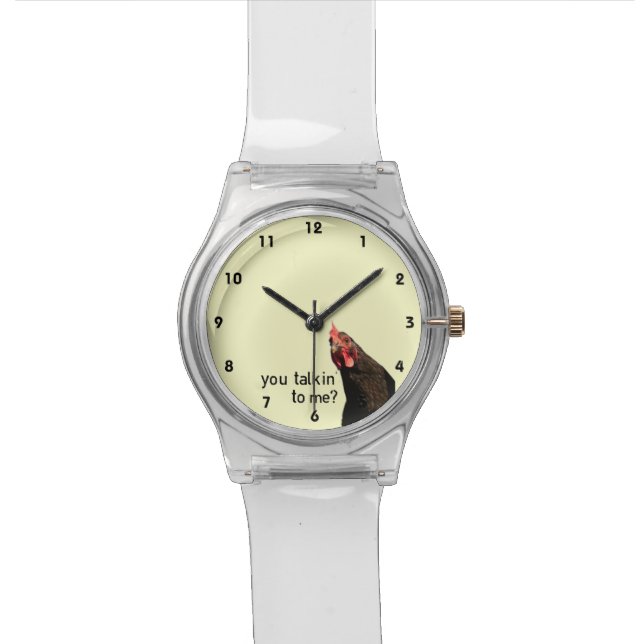Funny Attitude Chicken Wrist Watch (Close Up)