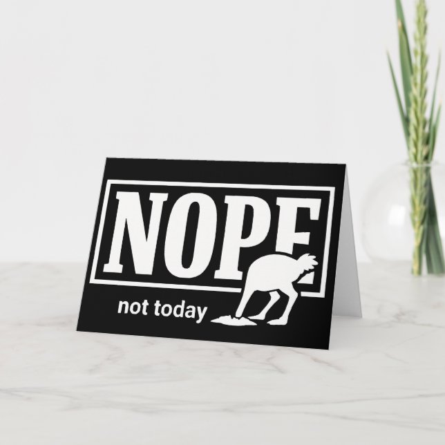 Funny Attitude Nope Not Today Sarcastic Chicken Card (Front)