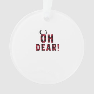 Funny Attitude Oh Dear Plaid Deer Acrylic Ornament