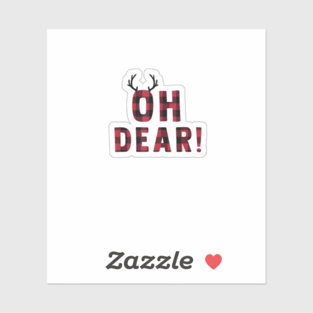 Funny Attitude Oh Dear Plaid Deer Creative Design  Sticker (Sheet)