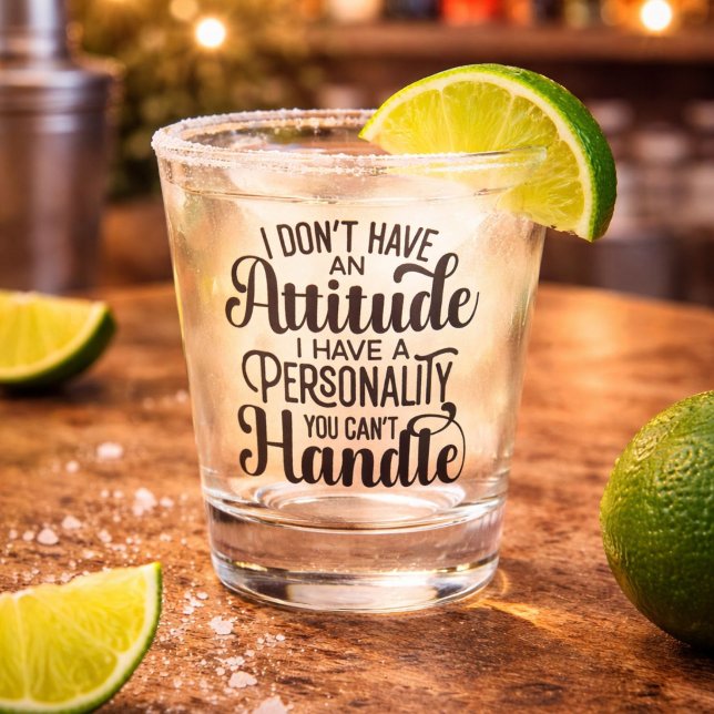 Funny Attitude with Personality You Cant Handle Shot Glass (Creator Uploaded)