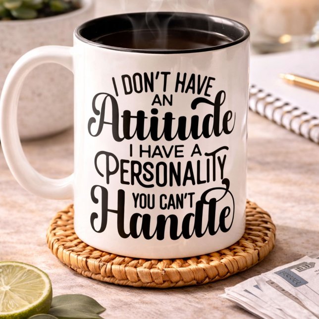 Funny Attitude with Personality You Cant Handle Two-Tone Coffee Mug (Creator Uploaded)