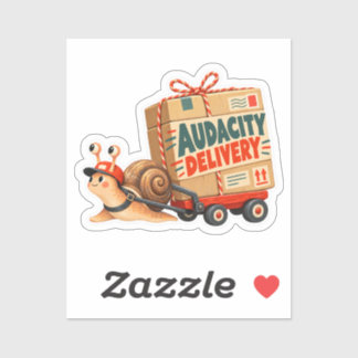 Funny Audacity Delivery Snail Sticker
