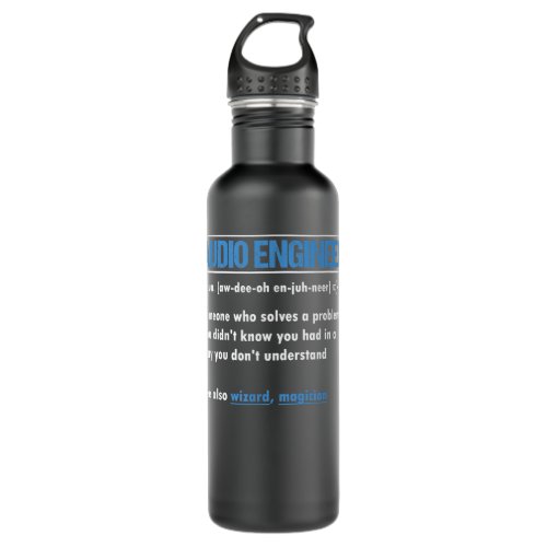 Funny Audio Engineer Definition Sound Technician E Stainless Steel Water Bottle