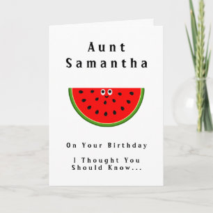 Funny Aunt Birthday One in a Melon Aunt Photo Card