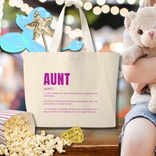 Funny Aunt Definition Large Tote Bag