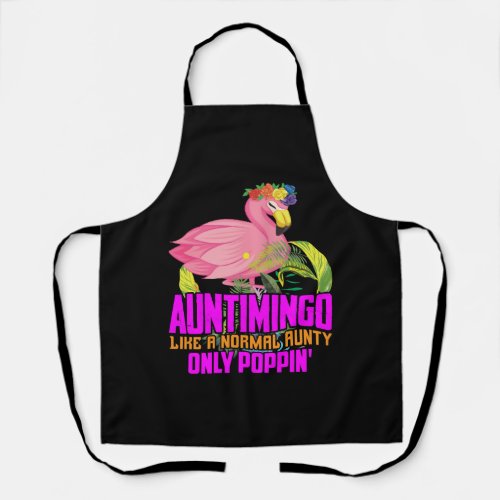 Funny Aunt Flamingo Auntimingo Normal Auntie Poppi Apron