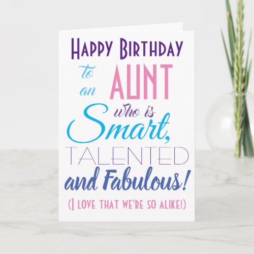 Funny Aunt Happy Birthday Card