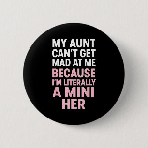 Funny Aunt Niece Mini Her Matching Family Quote  Button