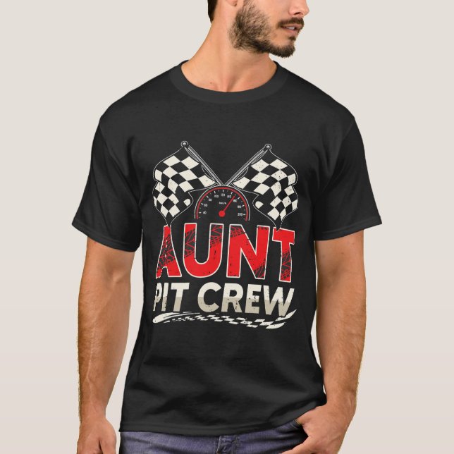 Funny Aunt Pit Crew Race Car Lover Racing Family M T-Shirt (Front)