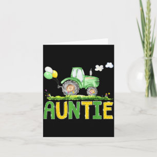 Funny Auntie Birthday Boy Tractor Farm Truck Match Card